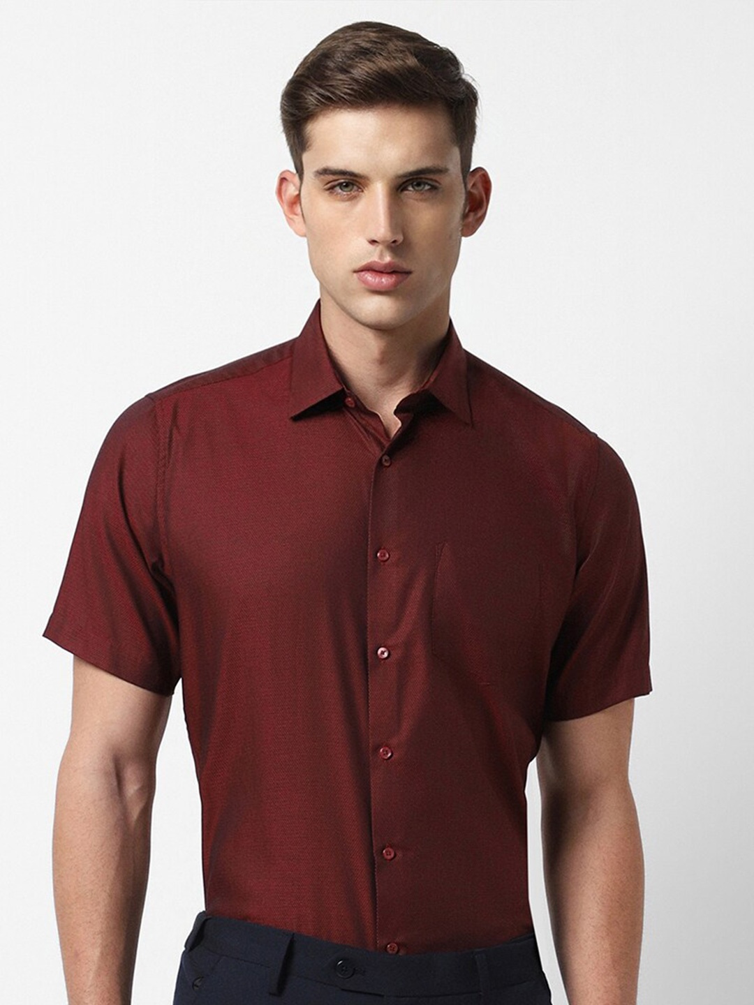 

Van Heusen Cotton Classic Casual Shirt, Maroon