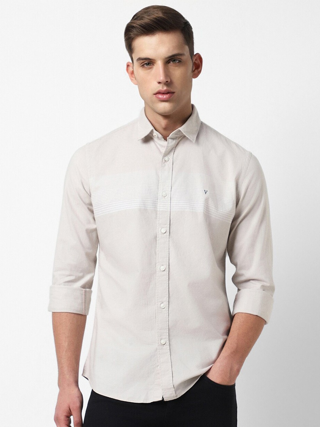 

Van Heusen Sport Slim Fit Striped Casual Shirt, Grey