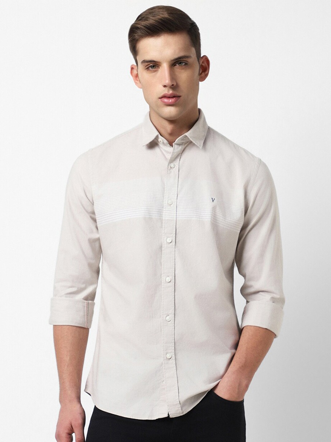 

Van Heusen Sport Slim Fit Striped Casual Shirt, Grey