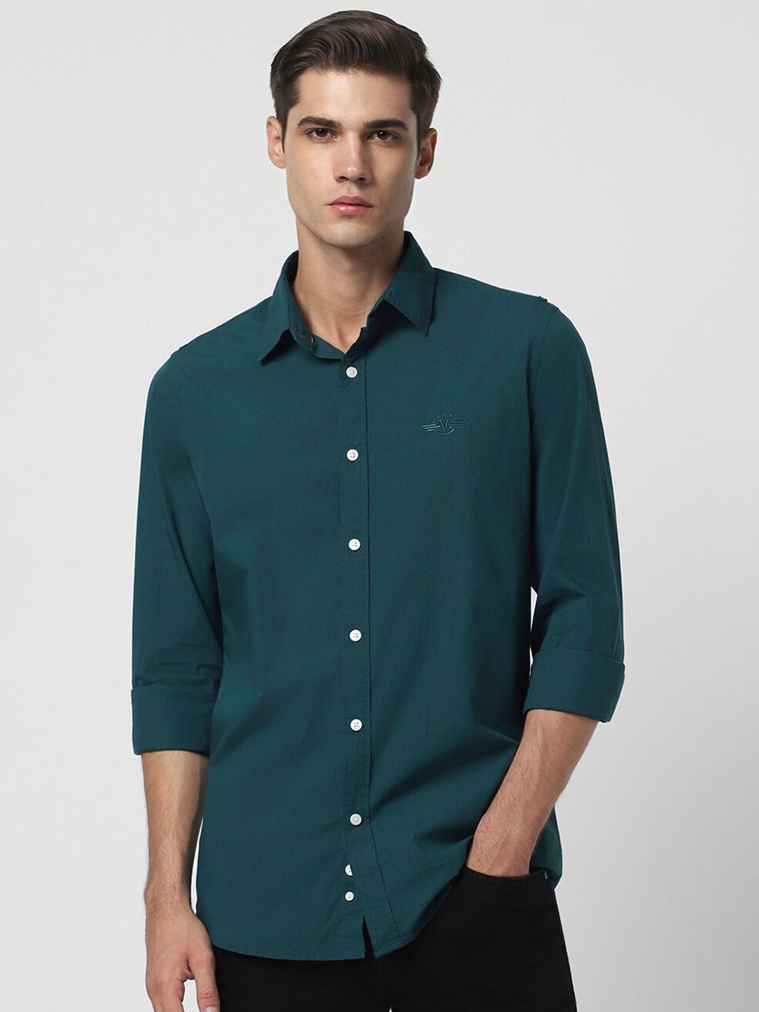 

Van Heusen Sport Slim Fit Checked Casual Shirt, Green