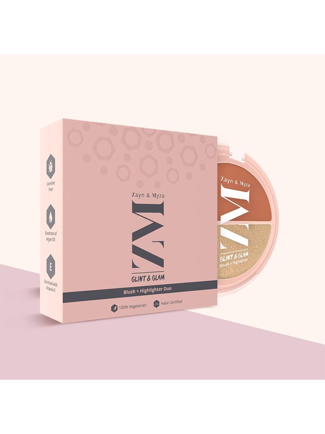 

ZM Zayn & Myza Glint & Glam Blush + Highlighter Duo 8g - Party Glam, Gold