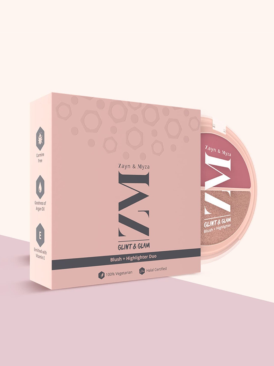 

ZM Zayn & Myza Glint & Glam Blush + Highlighter Duo 8g - Soft Glam, Pink