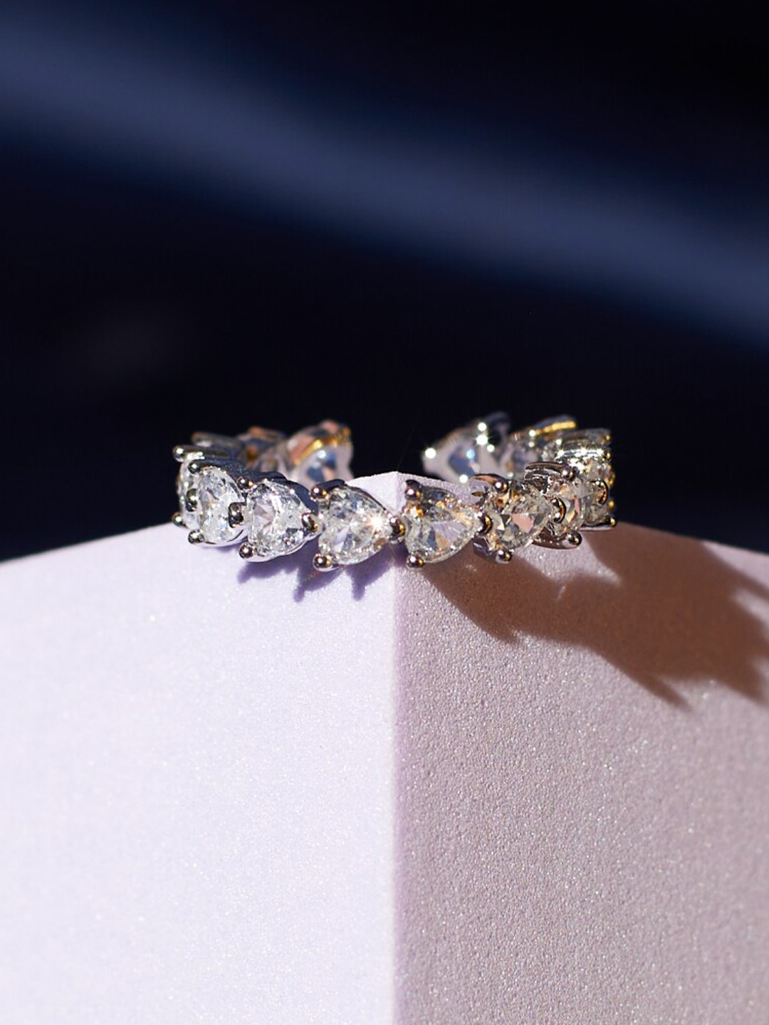 

DressBerry Silver Artificial Stones Stone-Studded Finger Ring