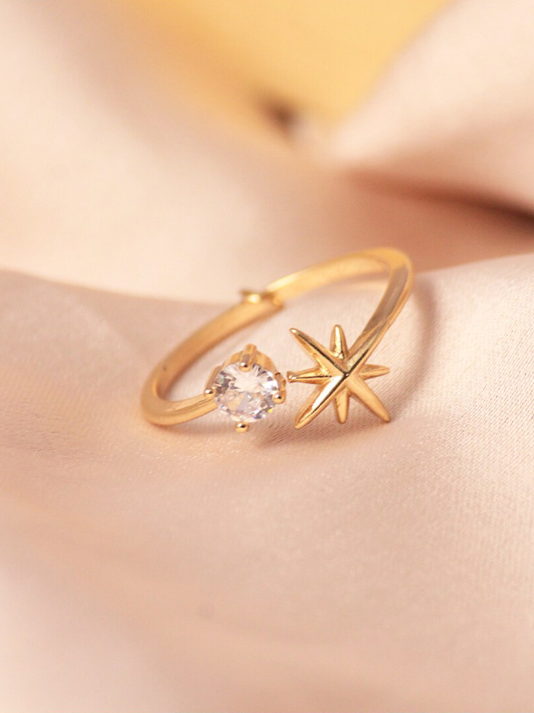 

DressBerry Gold Artificial Stones Stone-Studded Finger Ring