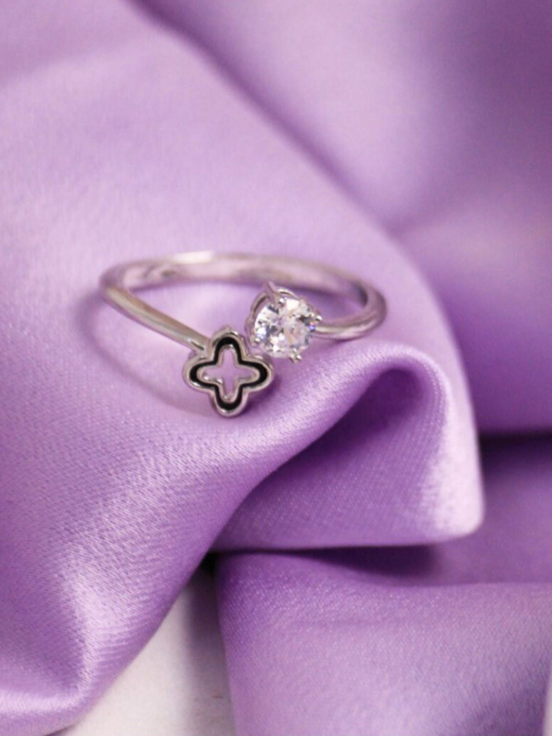 

DressBerry Silver Artificial Stones Stone-Studded Finger Ring