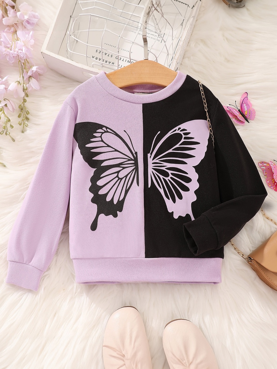 

StyleCast Girls Colourblocked Pullover Sweatshirt, Purple