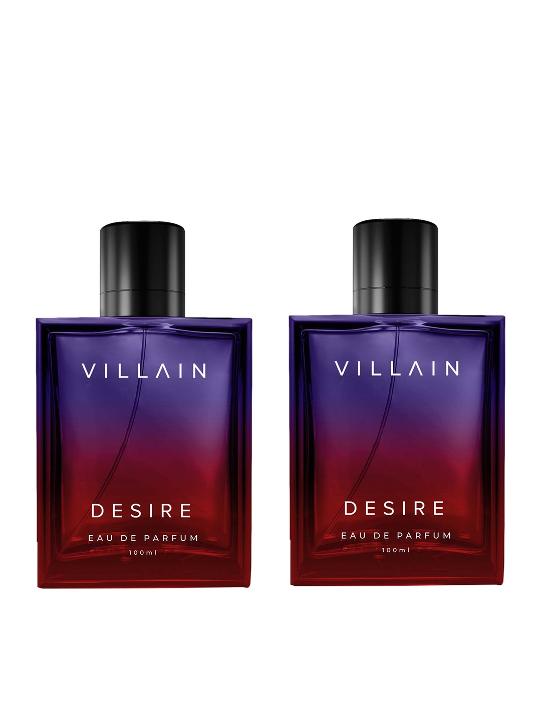 

VILLAIN Men Set of 2 Desire Long Lasting Eau De Parfum - 100 ml Each, Purple
