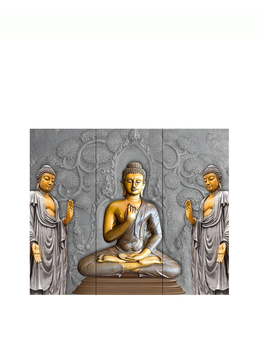 

Ancient Clock Makers Grey 3 Piece Wooden Religious Painting Wall Art