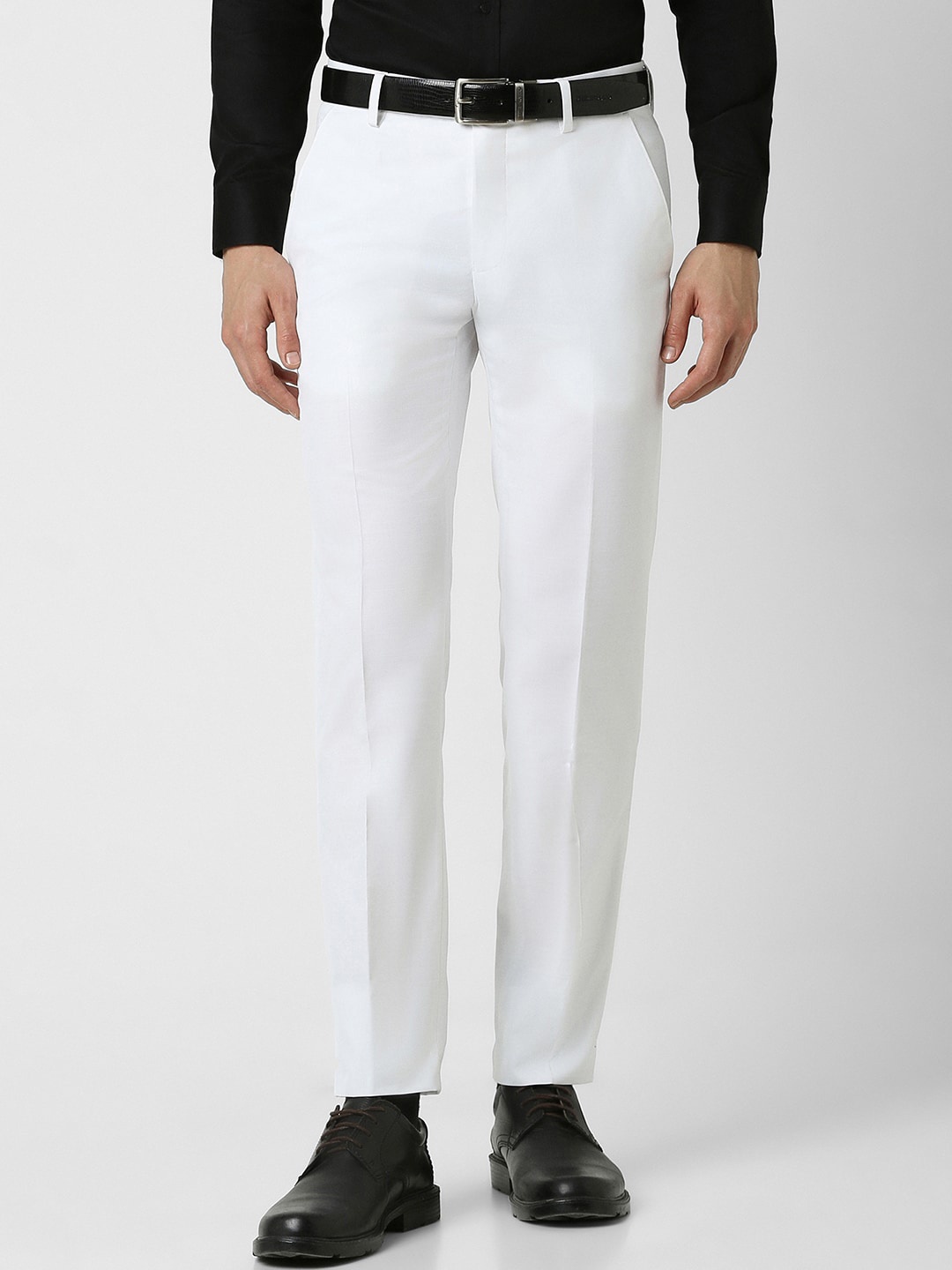 

Peter England Men Slim Fit Formal Trousers, White