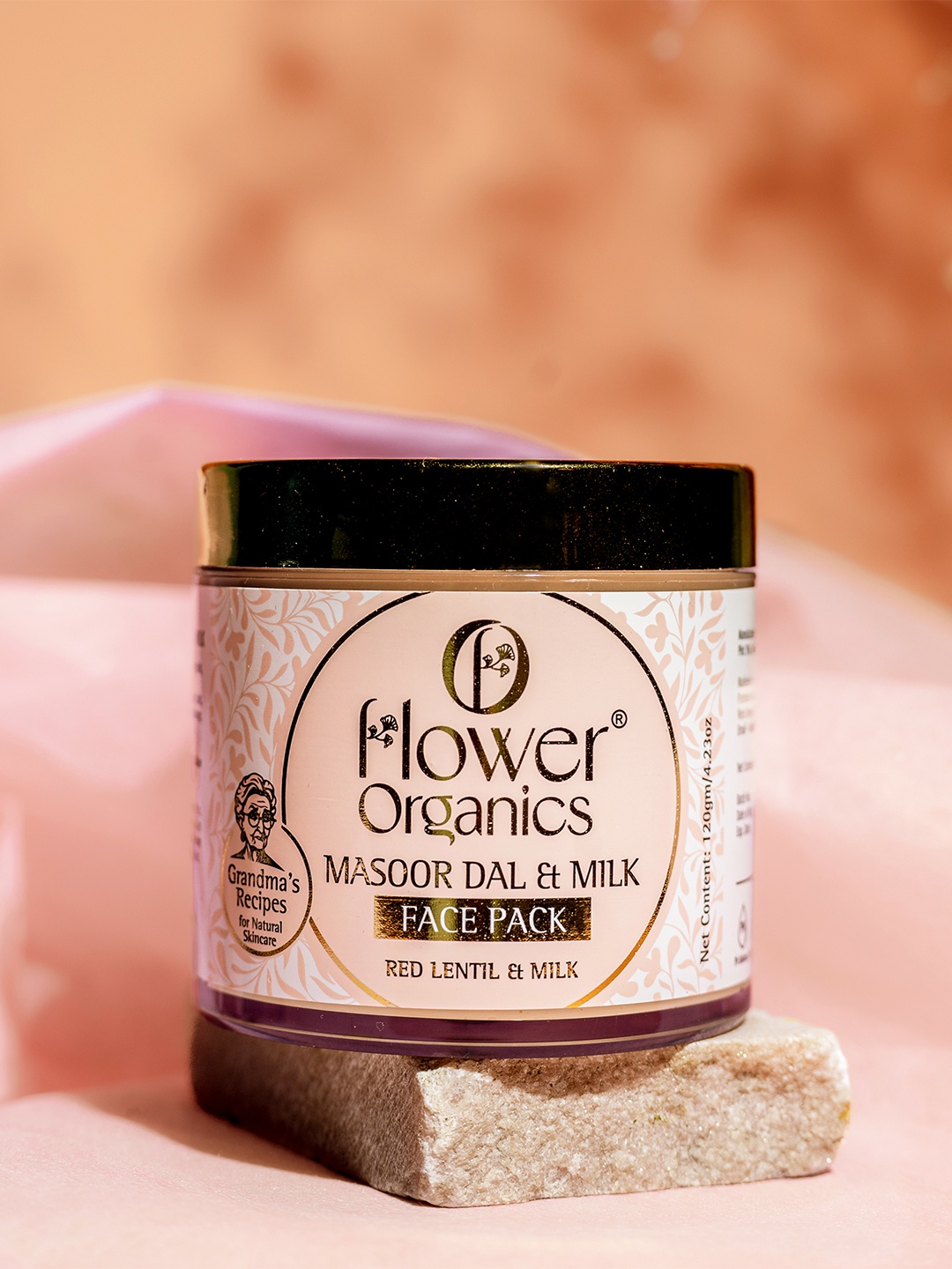 

Flower Organics Masoor Dal & Milk Extract Face Pack For Glowing Skin - 120g, White