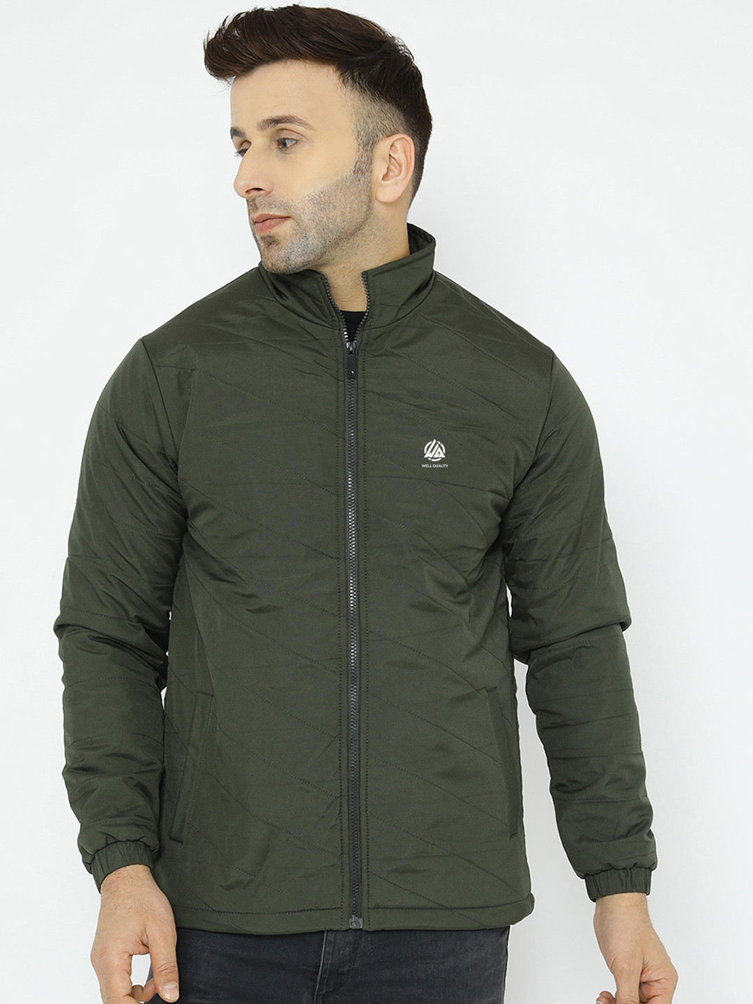 

WELL QUALITY Lightweight Dry Fit Puffer Jacket, Olive