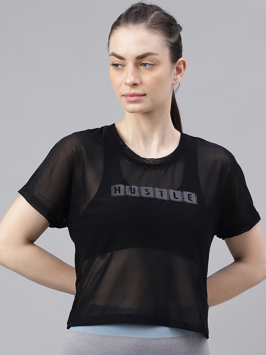 

MKH Typography Printed Dri-FIT Sports T-shirt, Black