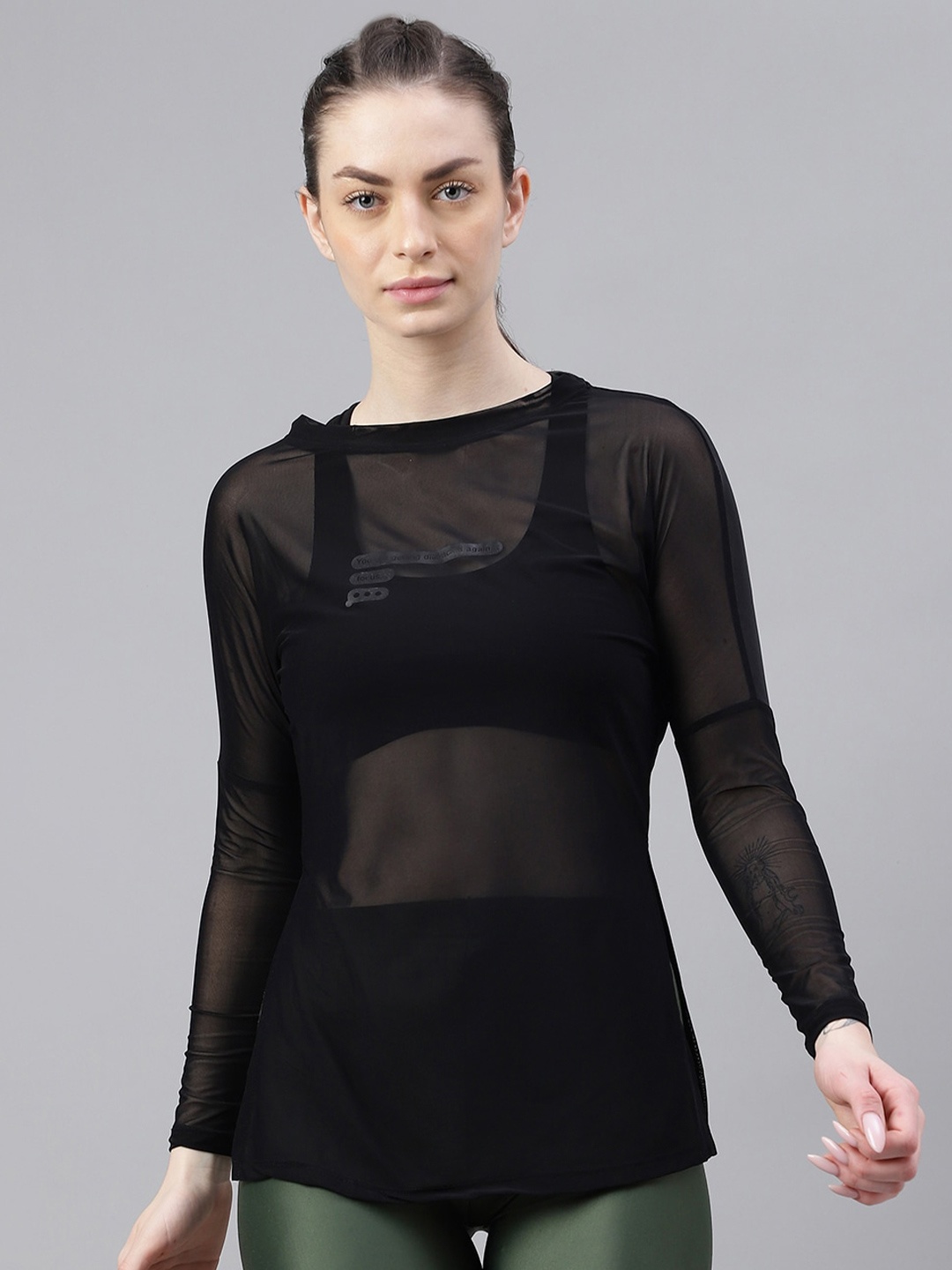 

MKH Typography Printed Relaxed Fit Dri-FIT Sports T-shirt, Black