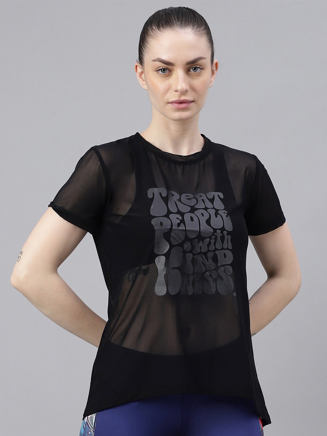 

MKH Typography Printed Dri-FIT Sports T-shirt, Black