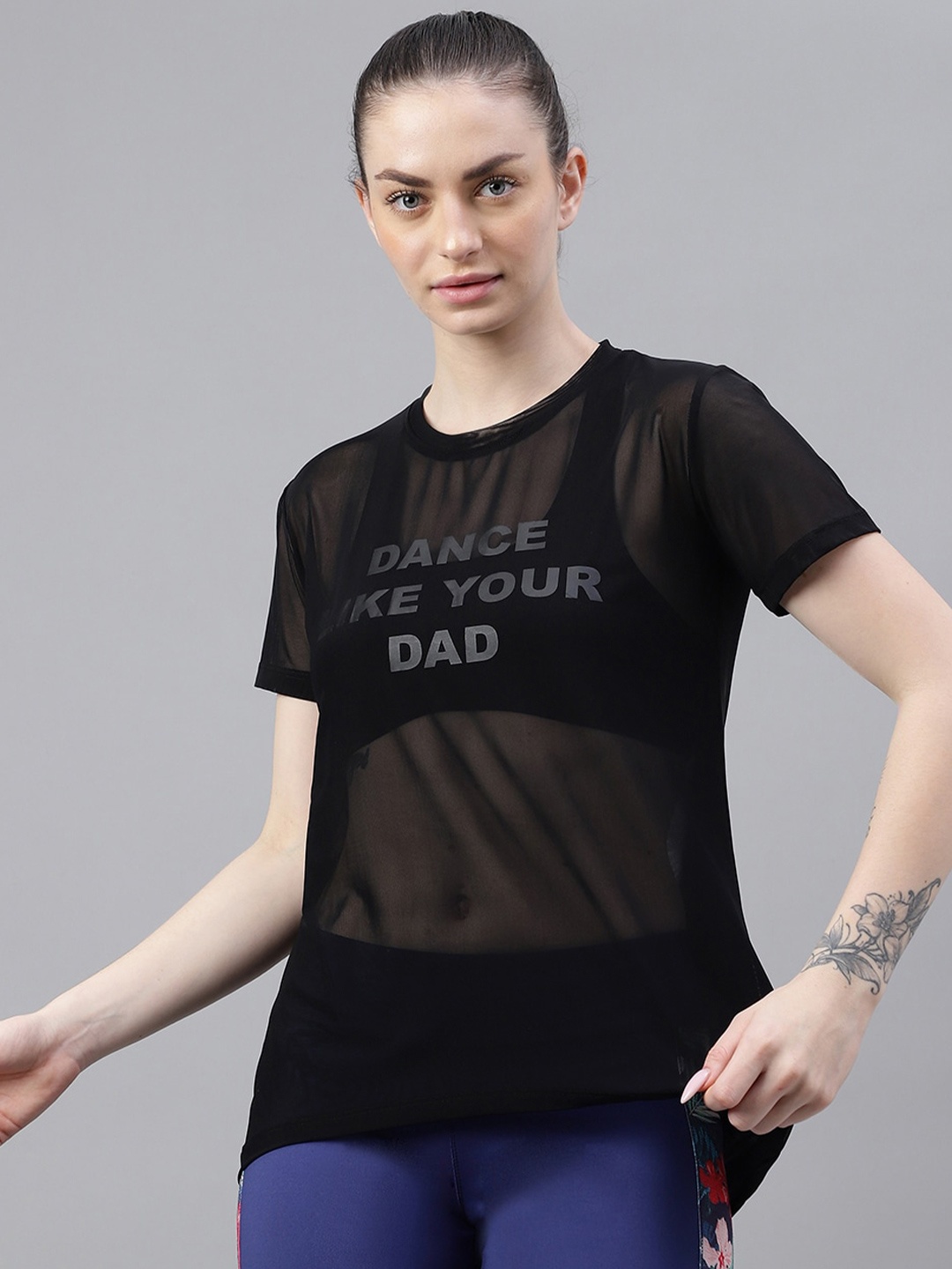 

MKH Typography Printed Dri-FIT Relaxed Fit Sports T-shirt, Black