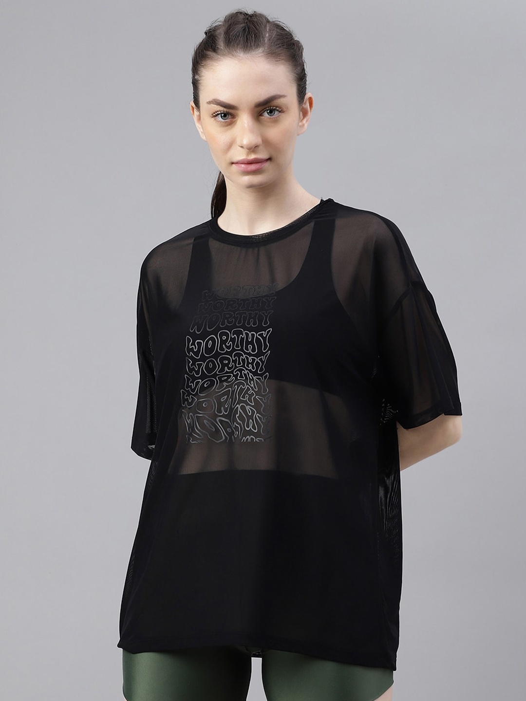 

MKH Typography Printed Dri FIT Relaxed Fit Sports T-shirt, Black