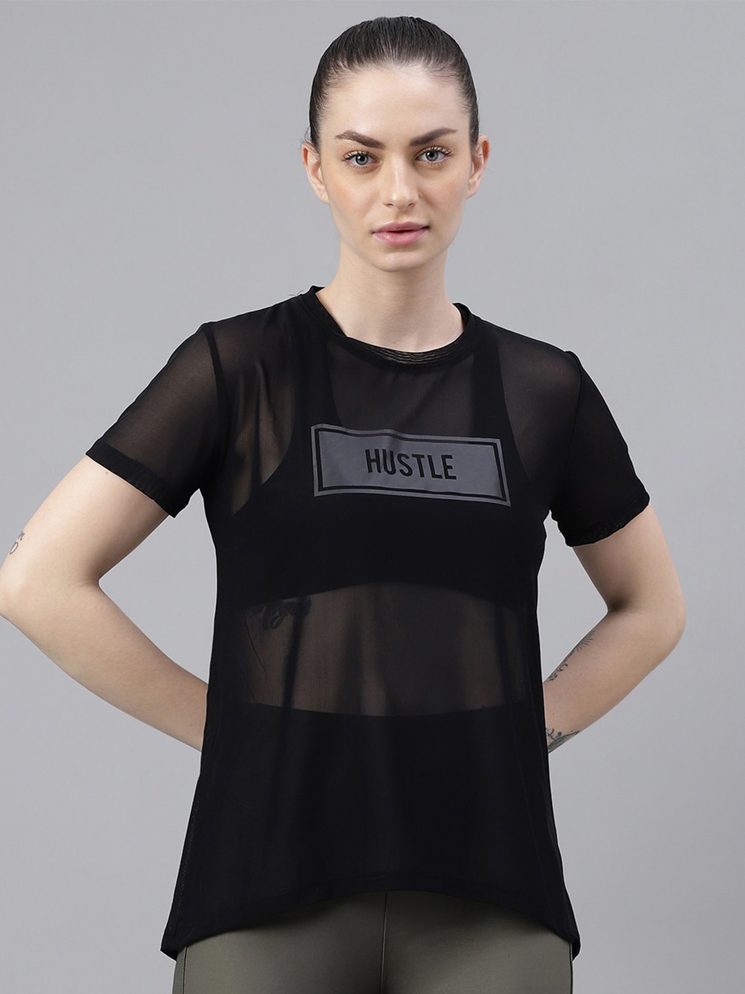 

MKH Typography Printed Dri-FIT Sports T-shirt, Black