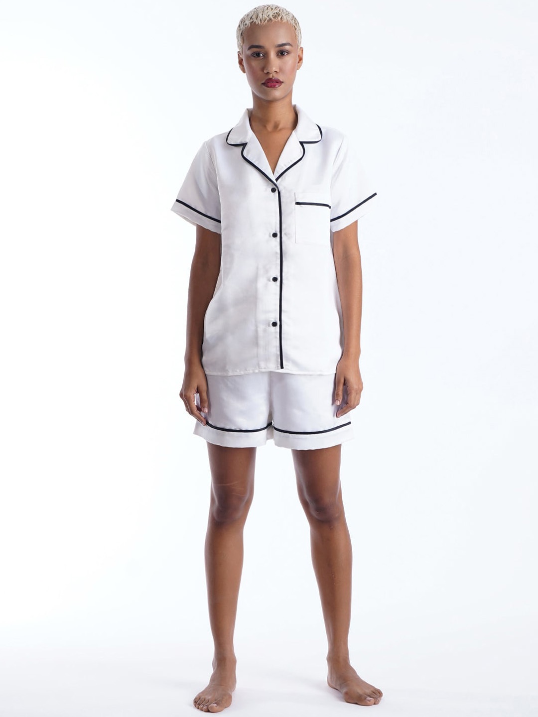 

So What Satin Night suit, White