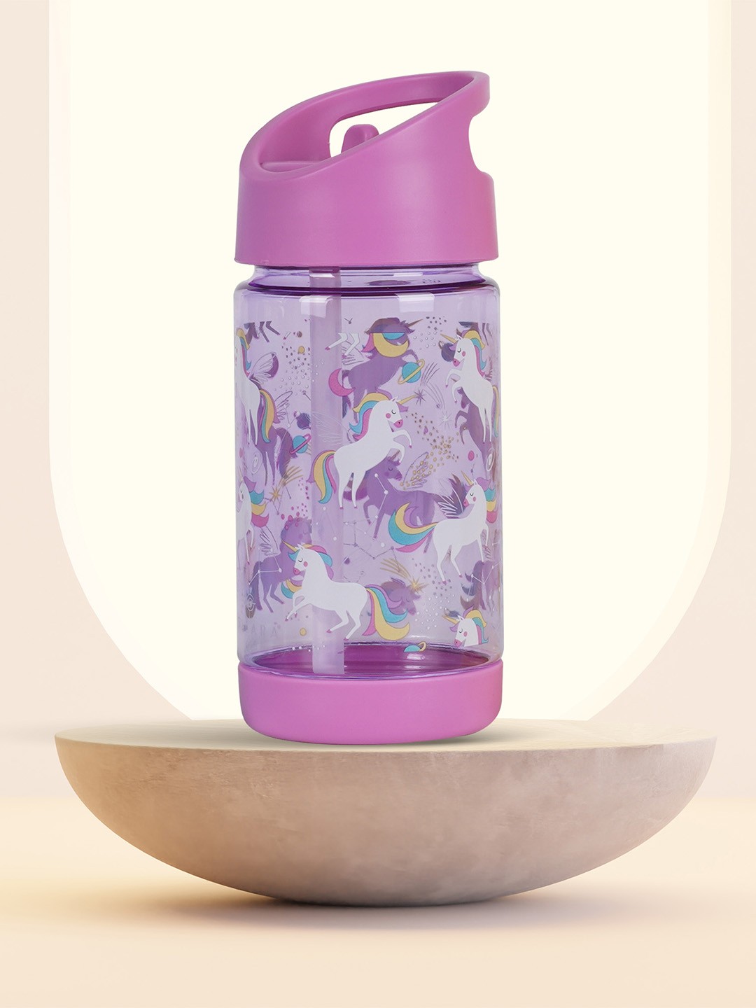 

Solara Kids Pattern Water Bottle, Unicorn- 400 ML, White
