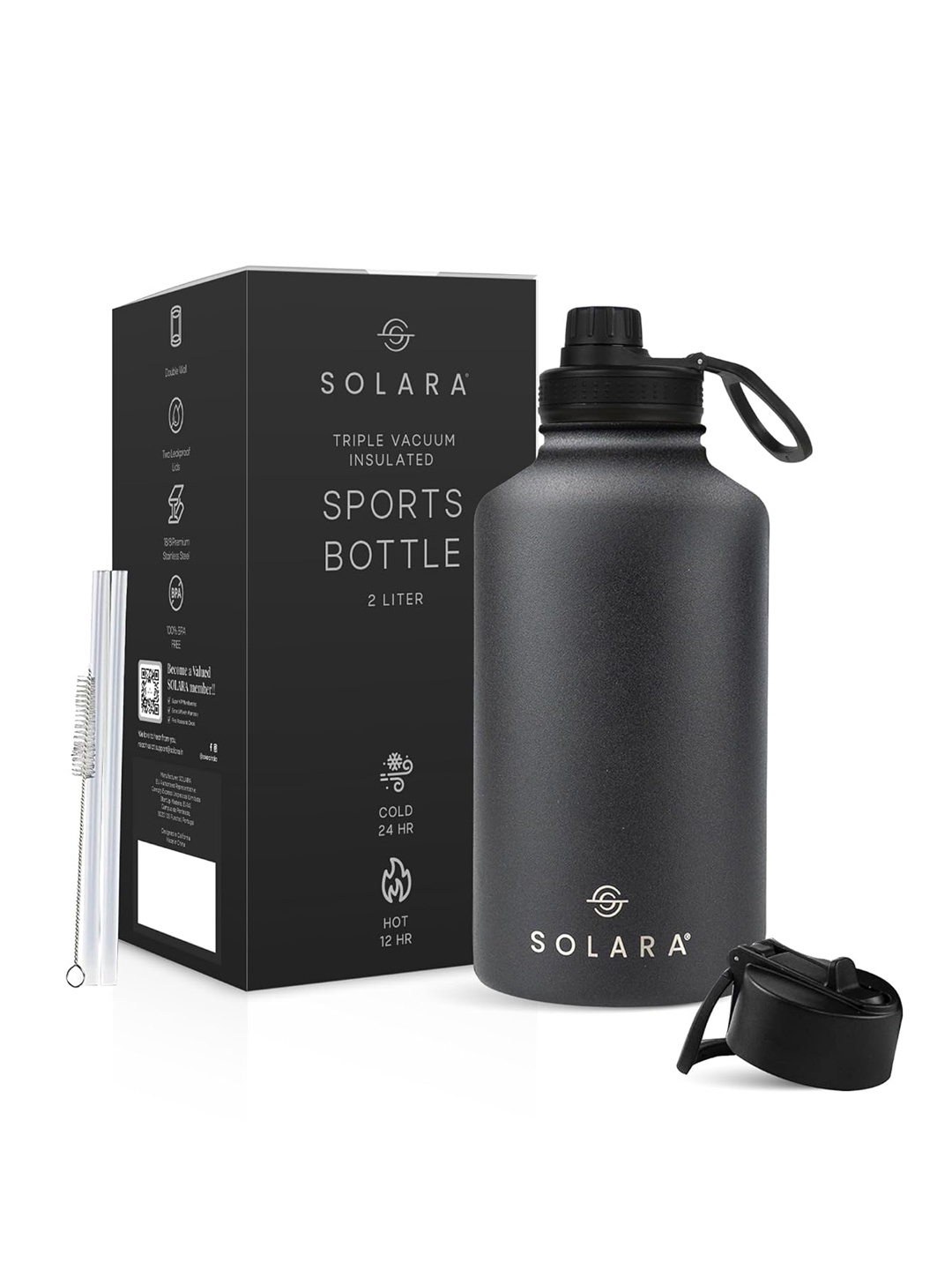 

Solara Stainless Steel Vacuum Insulated Water Bottle - 2Liter, Blue