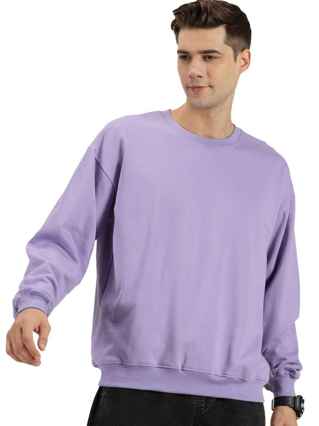 

Fans Army Round Neck Cotton Sweatshirt, Lavender