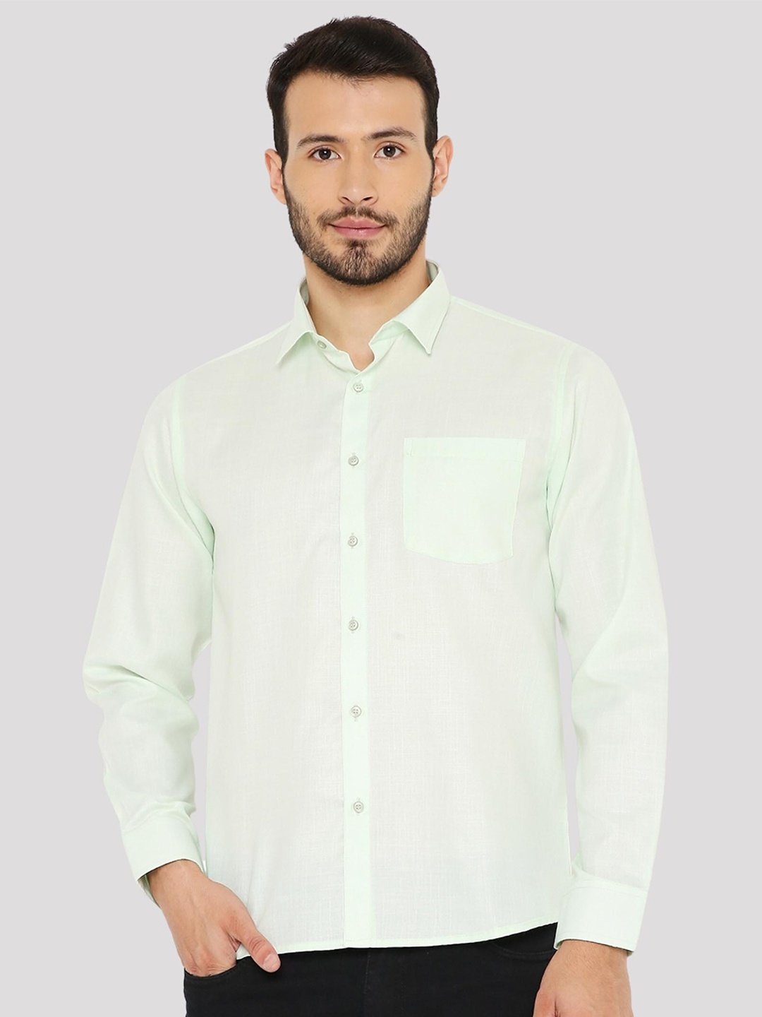 

Maharaja Spread Collar Slim Fit Semiformal Shirt, Green