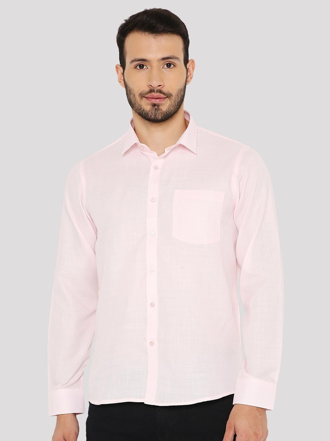 

Maharaja India Slim Fit Spread Collar Long Sleeves Casual Shirt, Pink