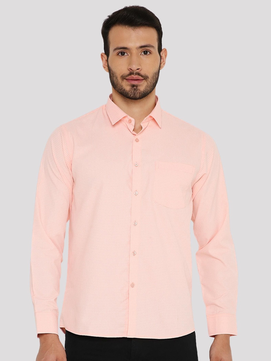 

Maharaja Vertical Striped Slim Fit Semiformal Shirt, Pink