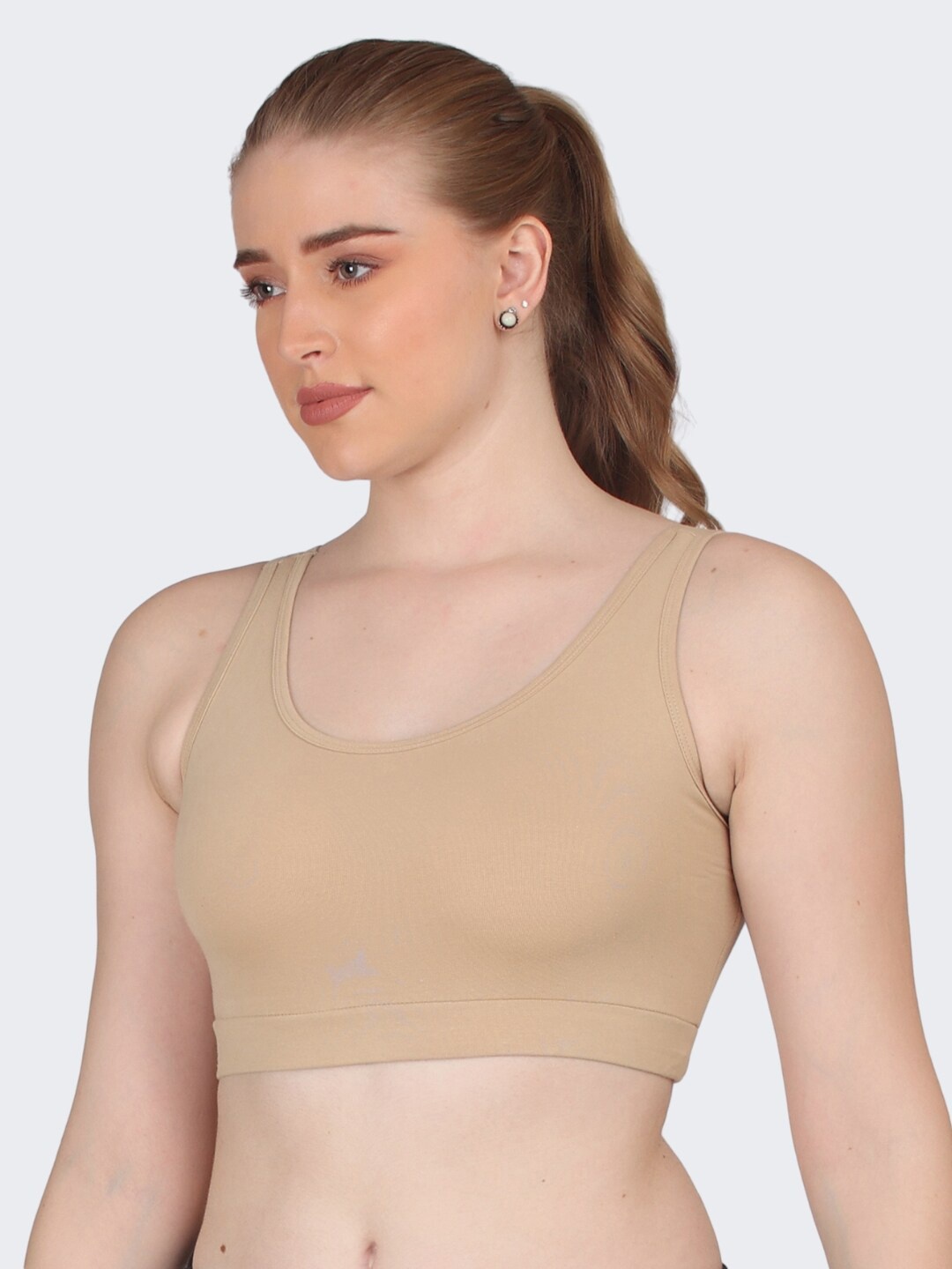 

POOJA RAGENEE Full Coverage Comfortable Cotton Workout Bra With All Day Comfort, Nude