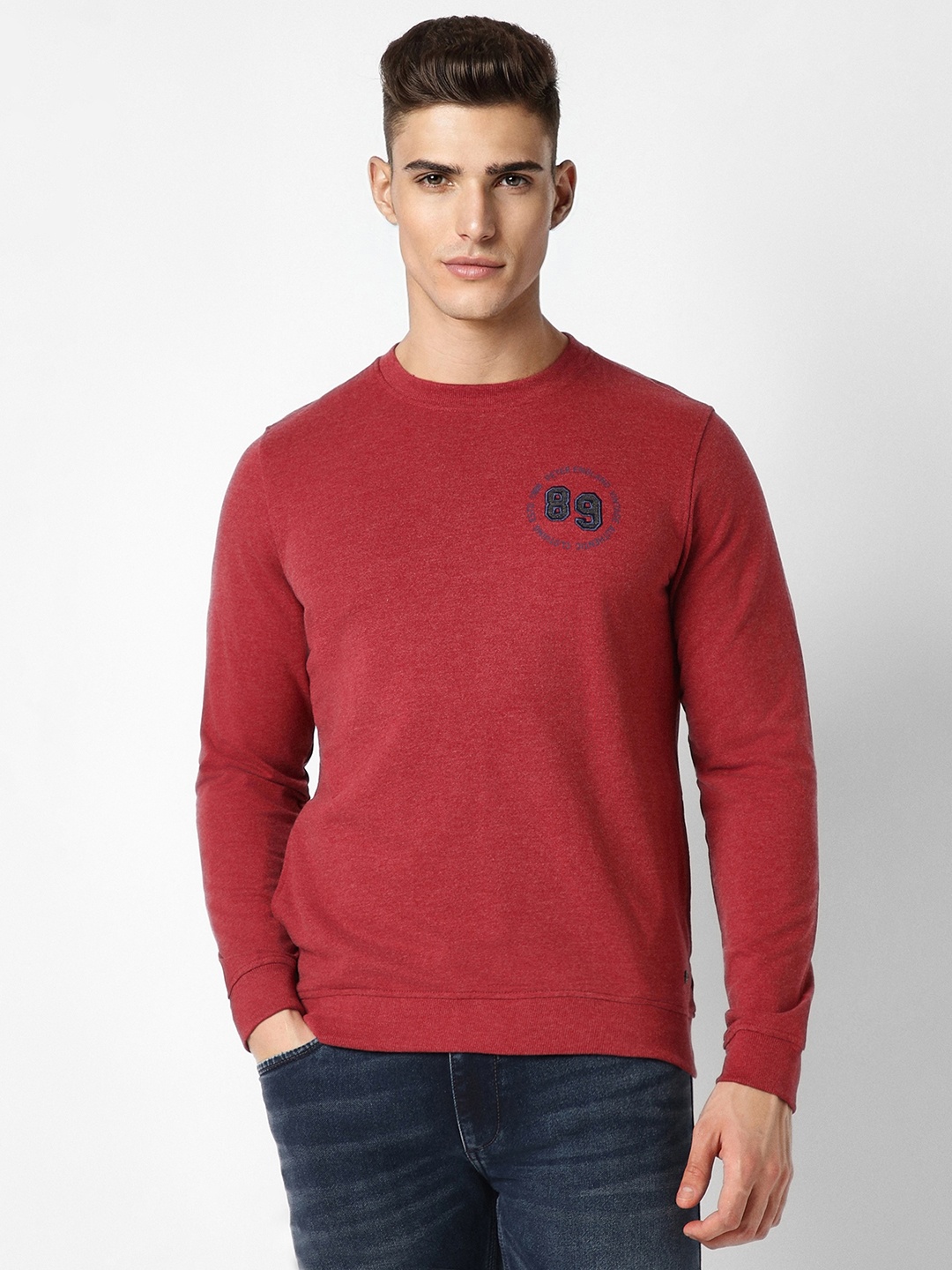 

Peter England Casuals Round Neck Sweatshirt, Red