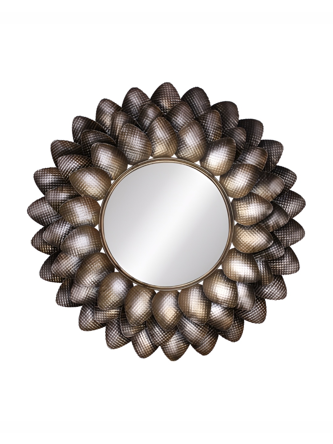 

Heritage India Black Textured Round Metal Frame Wall Mirror