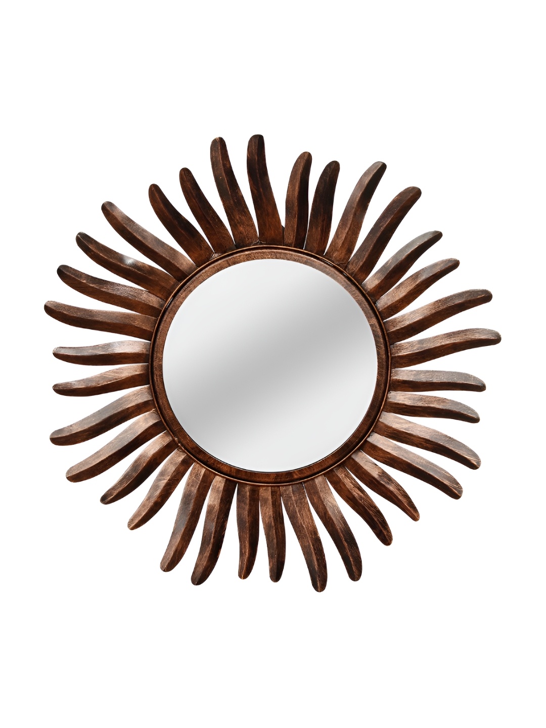 

Heritage India Brown Textured Round Metal Frame Wall Mirror
