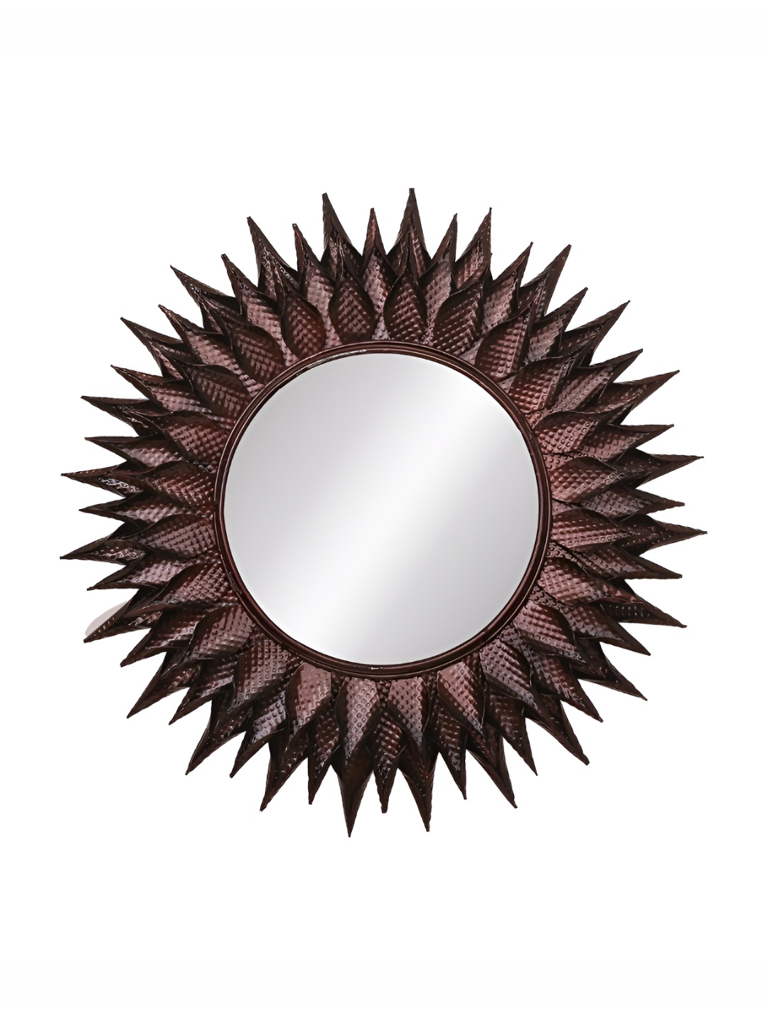 

Heritage India Black Textured Round Metal Frame Wall Mirror