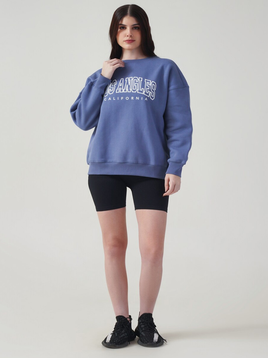 

MKH Typography Printed Round Neck Dry-Fit Pullover Sweatshirt, Blue