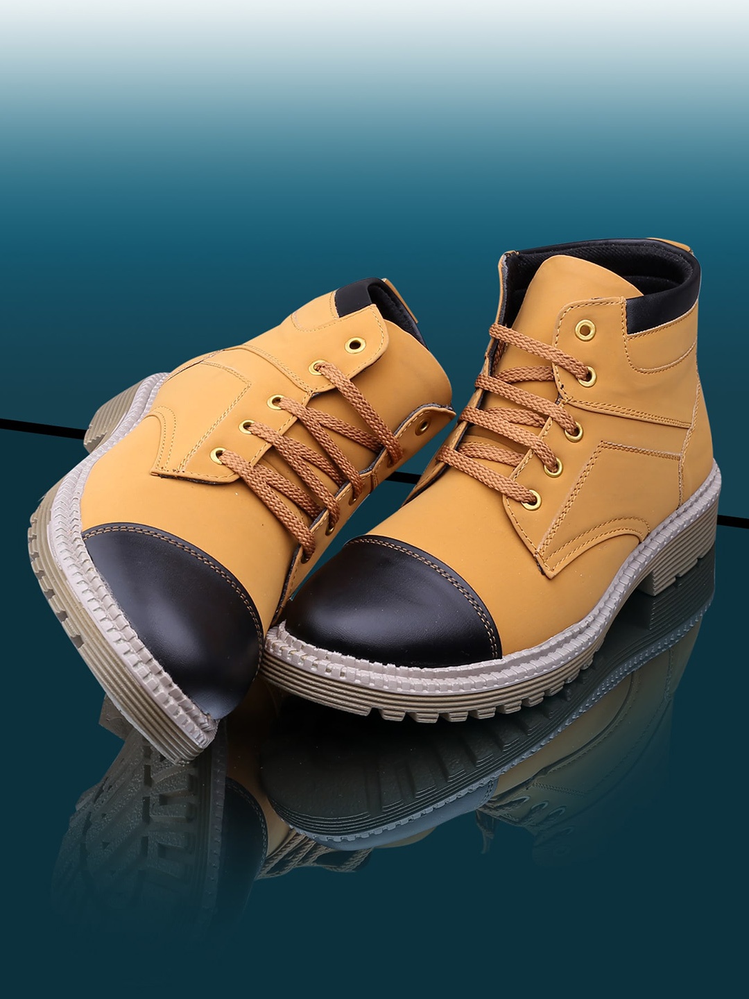 

IMCOLUS Men Mid-Top Regular Boots, Tan