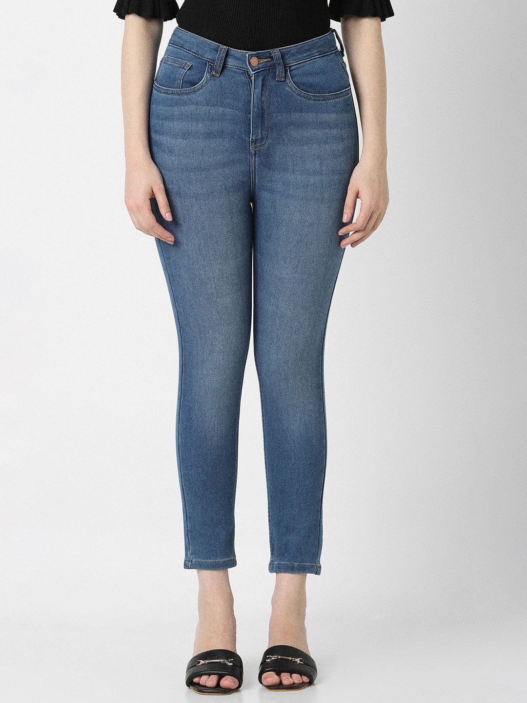 

Van Heusen Woman Skinny Fit Clean Look Cropped Stretchable Jeans, Blue