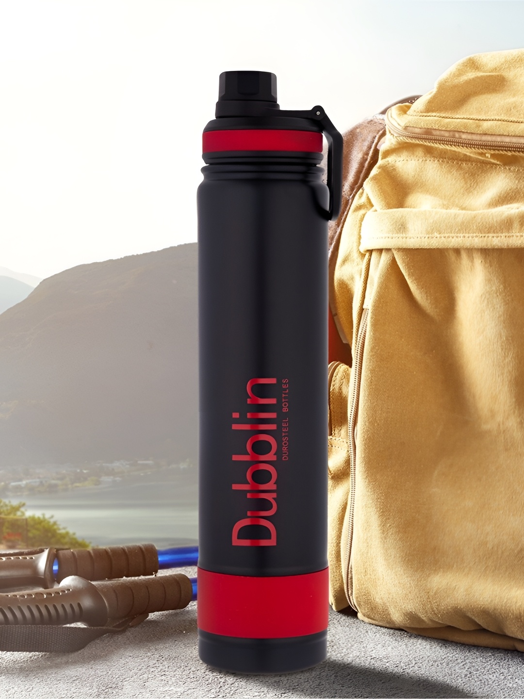 

Dubblin Red & Black Stainless Steel Double Wall Vacuum Anti-Skid Water Bottle