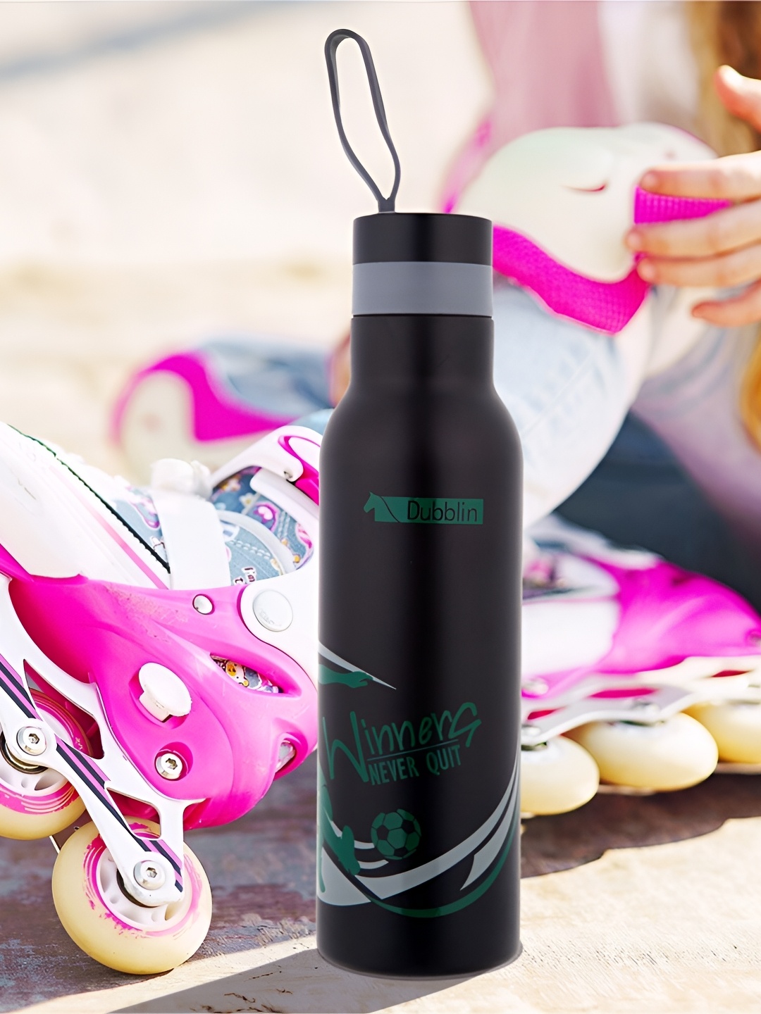 

Dubblin Green & Black Stainless Steel Double Wall Vacuum Anti-Skid Water Bottle