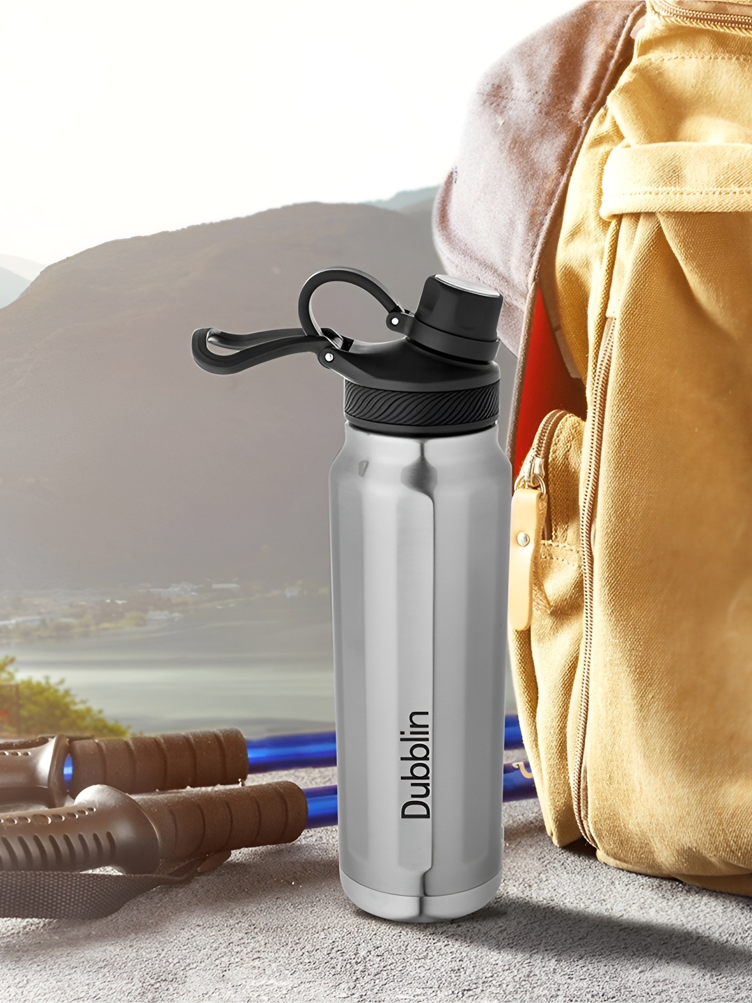 

Dubblin Rambo Silver-Toned Stainless Steel Double Wall Vacuum Water Bottle 710 ml