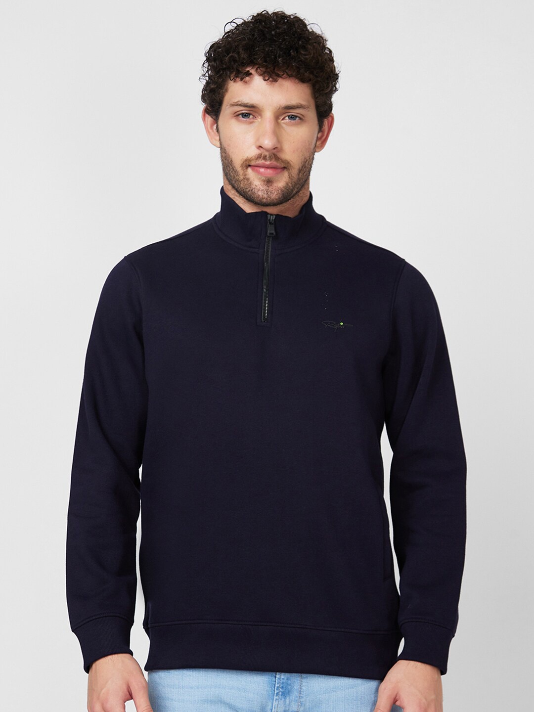 

SPYKAR Mock Collar Pullover Sweatshirt, Blue