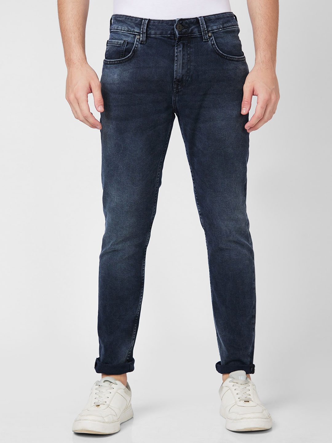 

SPYKAR Men Mid Rise Slim Fit Light Fade Jeans, Black