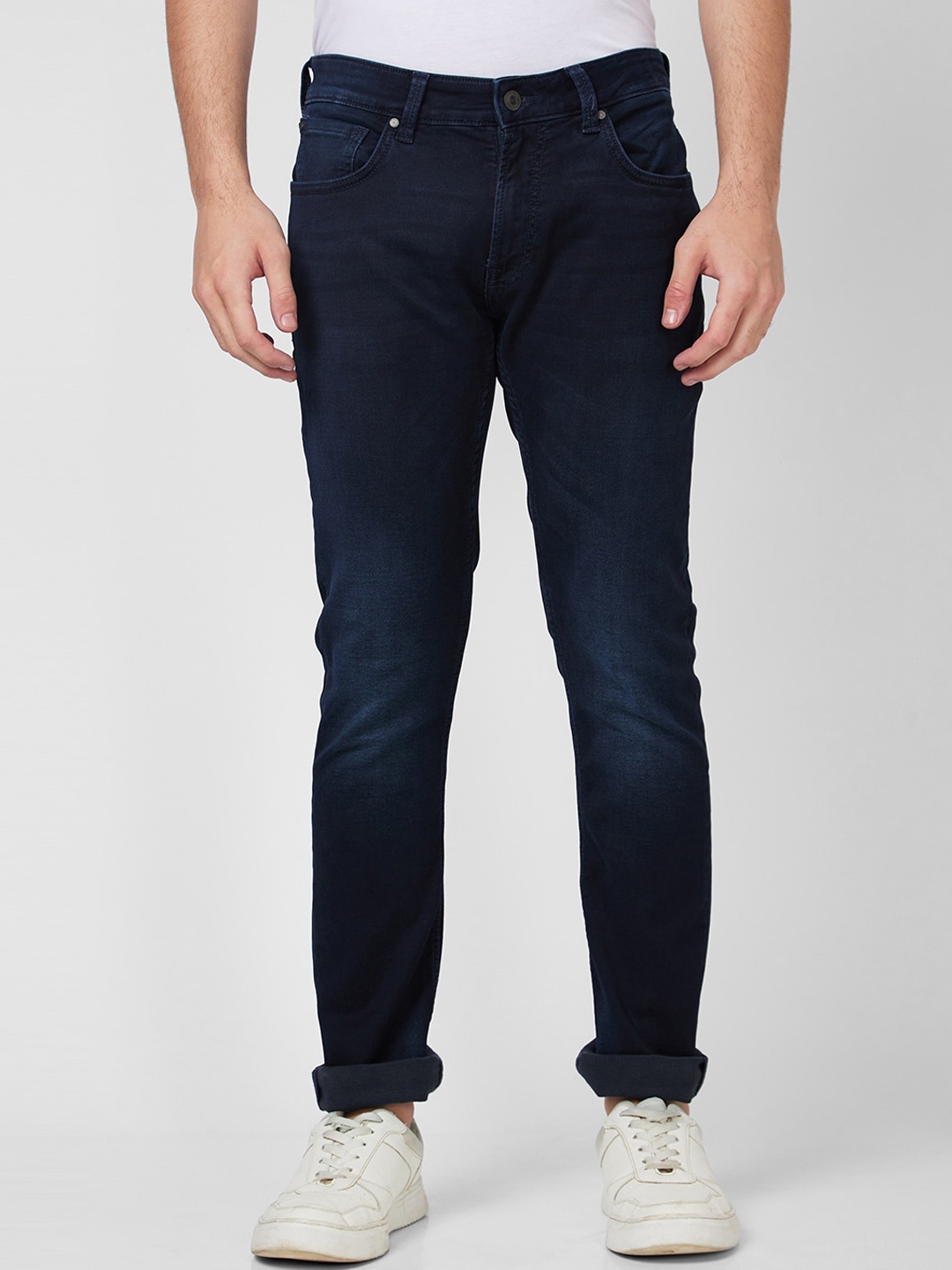 

SPYKAR Men Mid Rise Clean Look Light Fade Jeans, Blue