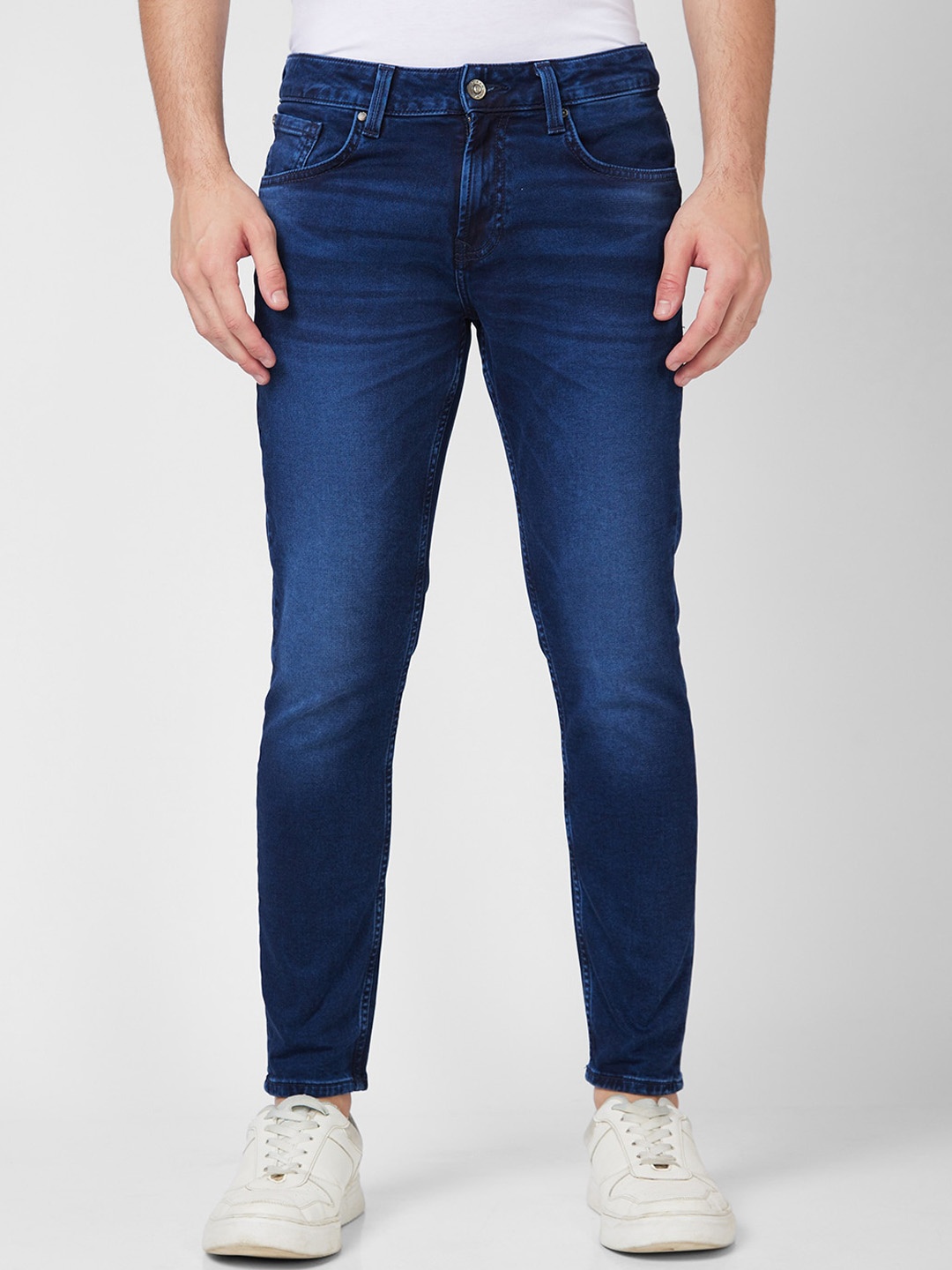 

SPYKAR Men Slim Fit Mid-Rise Heavy Fade Cotton Jeans, Blue