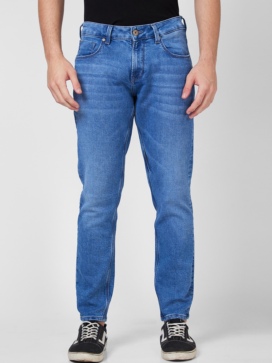 

SPYKAR Men Slim Fit Mid-Rise Heavy Fade Cotton Jeans, Blue