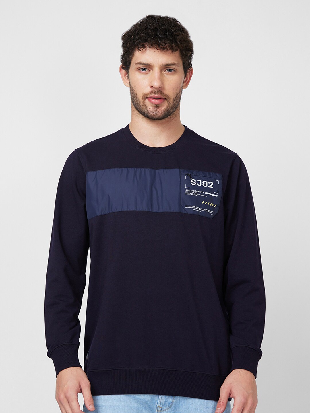 

SPYKAR Men Typography Printed Pullover, Blue