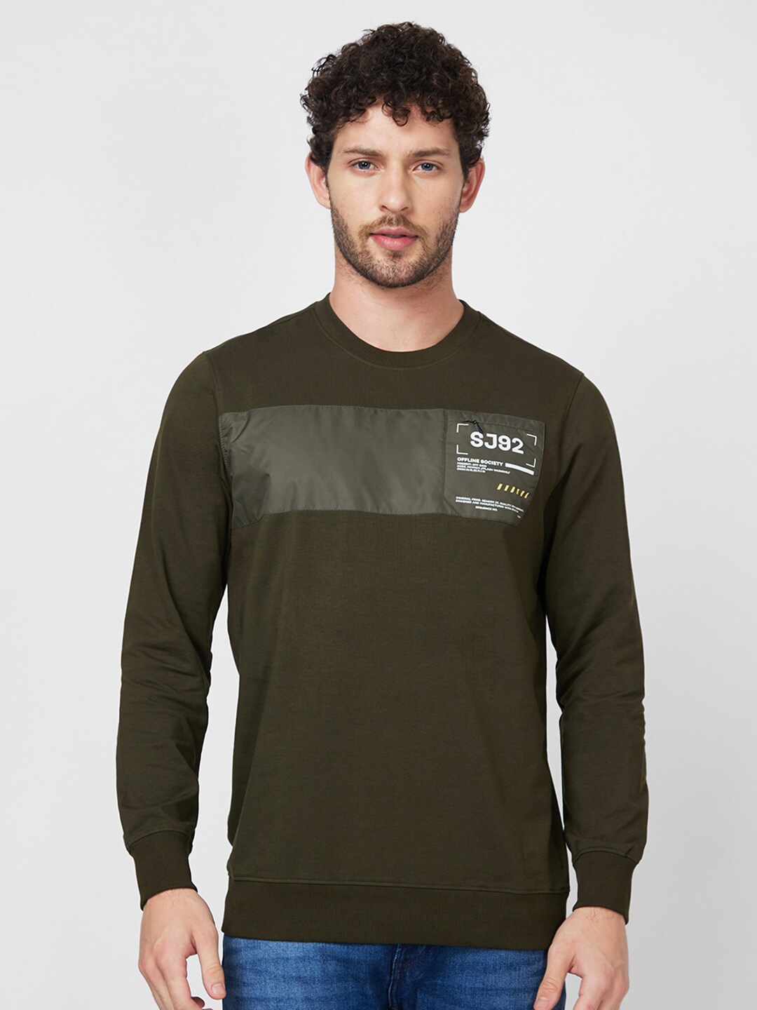 

SPYKAR Typography Printed Sweatshirt, Green