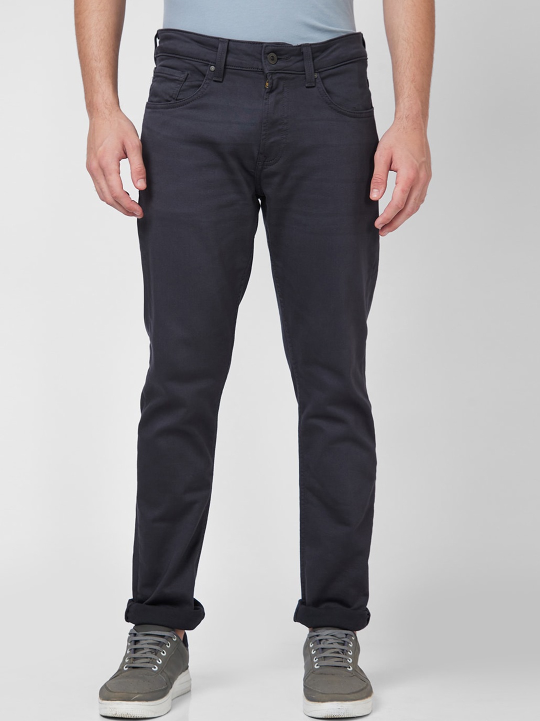 

SPYKAR Men Mid-Rise Clean Look Cotton Jeans, Grey