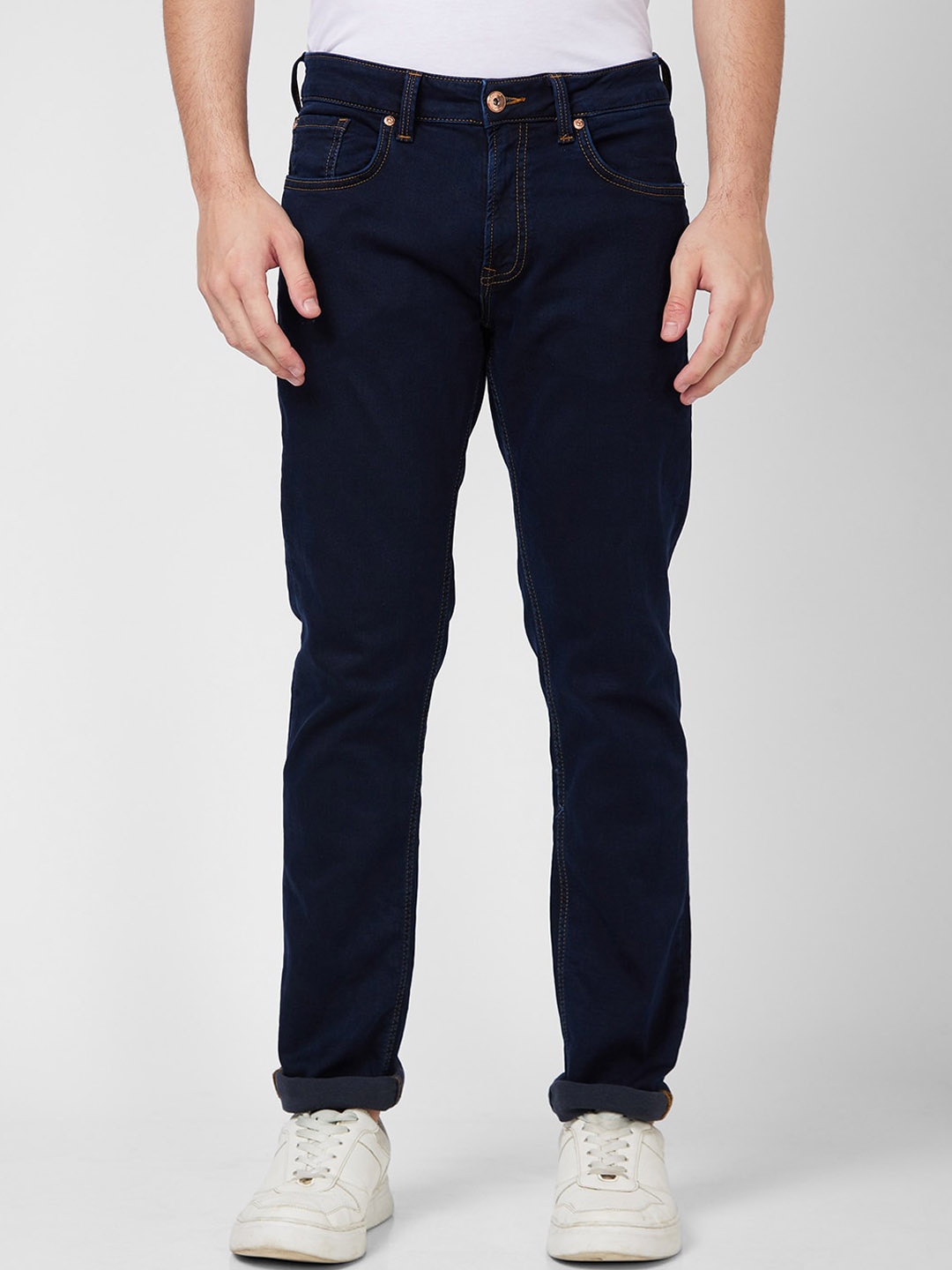 

SPYKAR Men Mid-Rise Clean Look Cotton Jeans, Blue