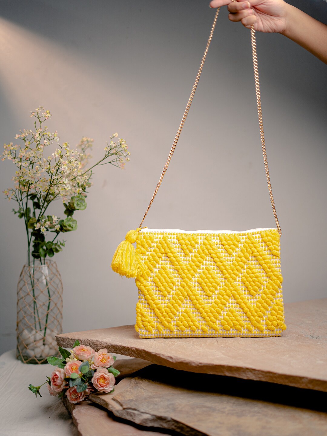 

Anouk Textured Foldover Clutch, Yellow