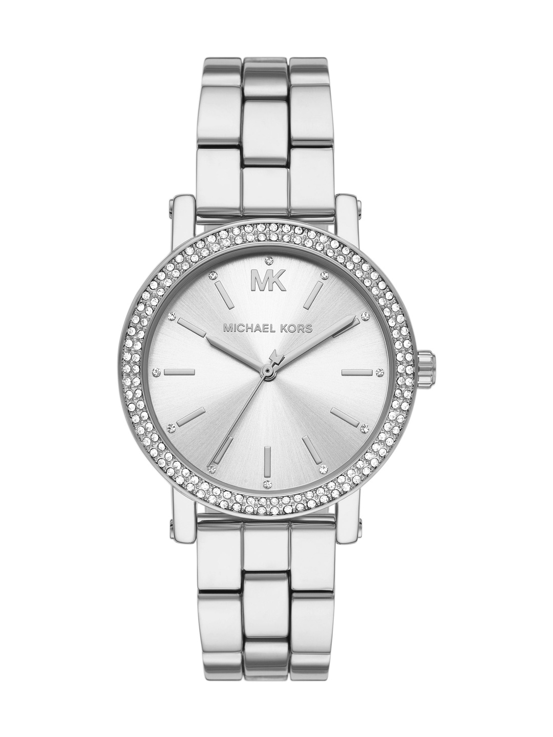 

Michael Kors Women Corey Embellished Analogue Watch MK7347, Silver
